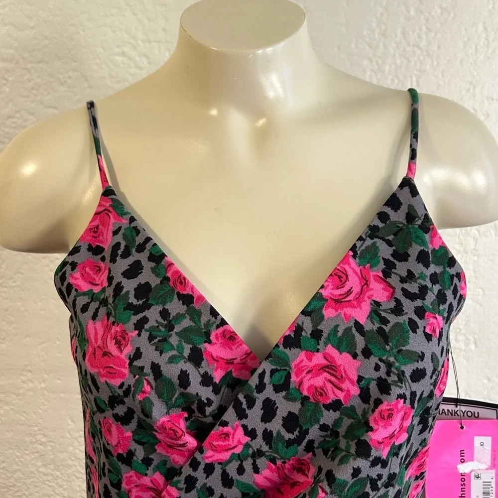 BETSY JOHNSON  floral spaghetti stripes bodycon dress NWT sz 4 - Picture 10 of 15